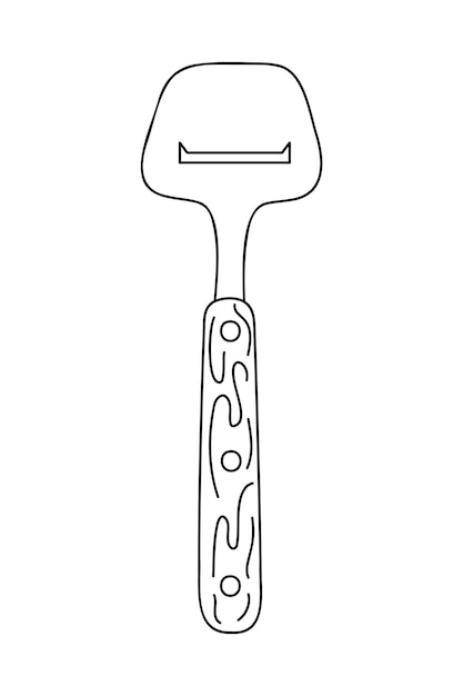 Deslizador de queso Clipart de contorno negro dibujado a mano para sus proyectos