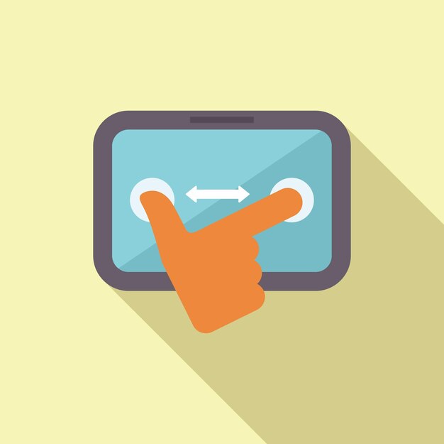 Deslizamiento de la mano en la ilustración de la tableta digital