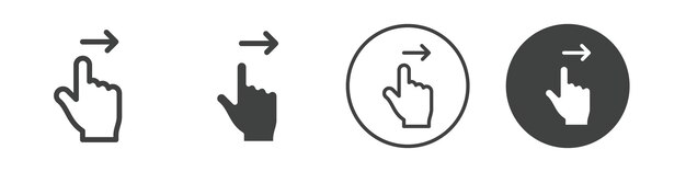 Deslizar el dedo hacia la derecha icono contorno del logotipo vectorial