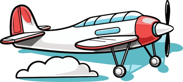 Deslizarse a través de las nubes Ilustración de avión vectorial