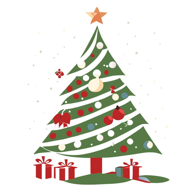 deslumbrante árbol de Navidad vector ilustración plano 2