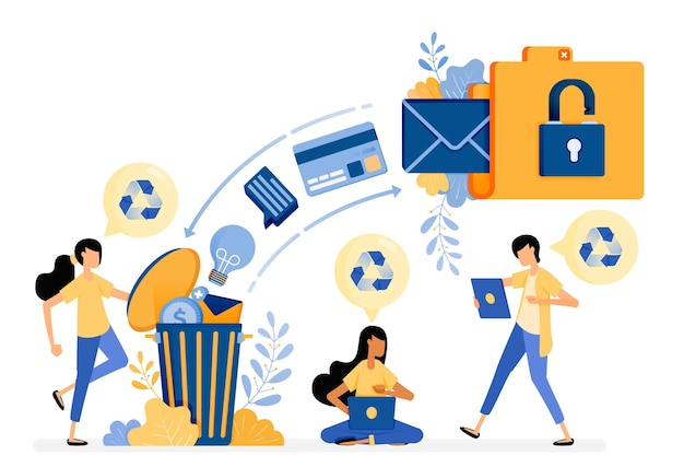 desperdiciar datos de archivo en la papelera de reciclaje