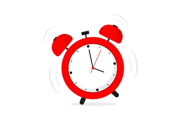 Despertador vintage rojo Hora de despertar Despertador clásico rojo está sonando Hora de alerta matutina