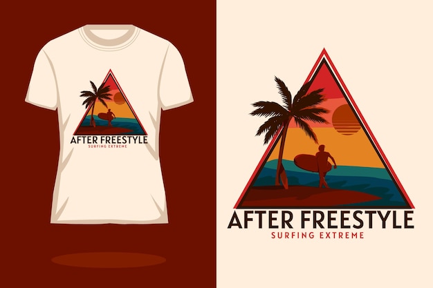 Después del diseño de camiseta de silueta retro de estilo libre