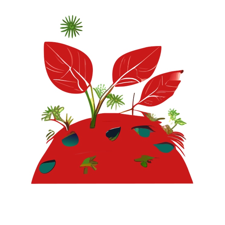 Vector después de mucho tiempo las pequeñas frutas brotan de la tierra y ver a muchos amigos sintiéndose muy felices