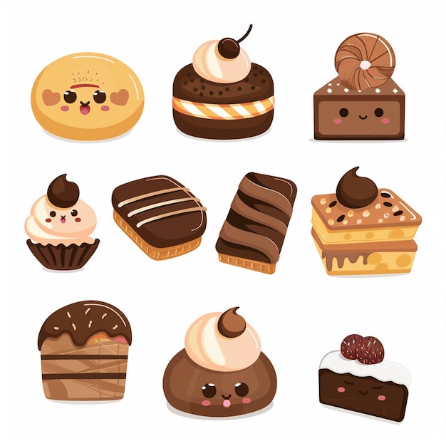 dessert de comida cacao chocolate marrón dulce diseño aislado ilustración leche vector oscuro d