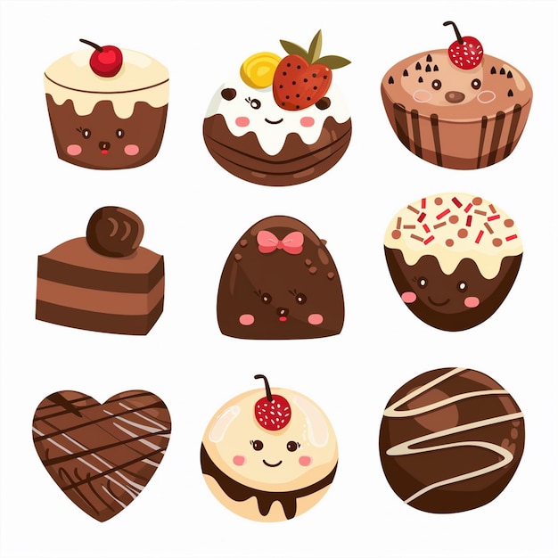 dessert de comida cacao chocolate marrón dulce diseño aislado ilustración leche vector oscuro d