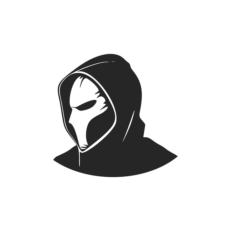 Vector destaca entre la multitud con un logotipo de hacker minimalista