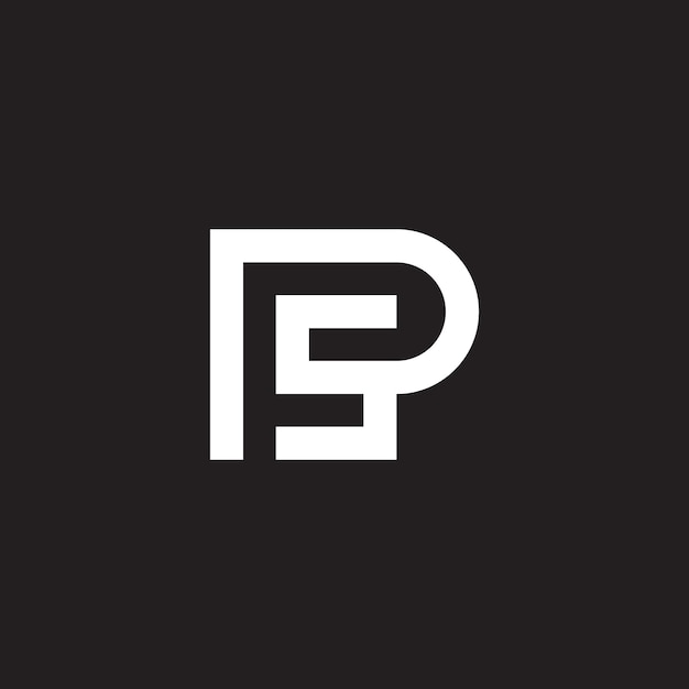Destacada línea de logotipo PS SP con letra inicial moderna de moda profesional con color blanco y negro.