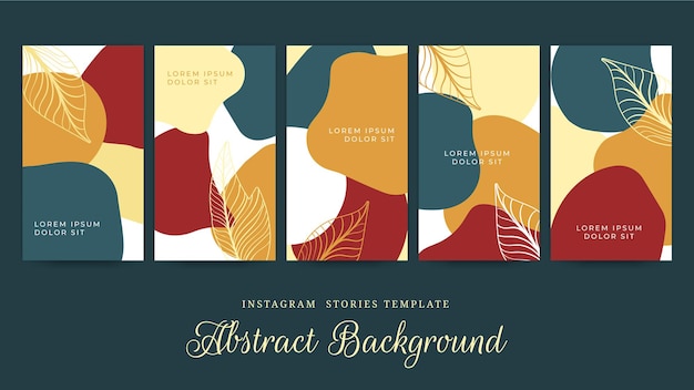 Destacados elegantes historias florales dibujadas a mano de Instagram