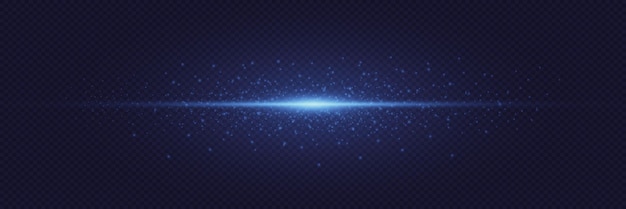 Un destello azul brillante de luz un haz brillante de magia de luz y una explosión de partículas con brillo