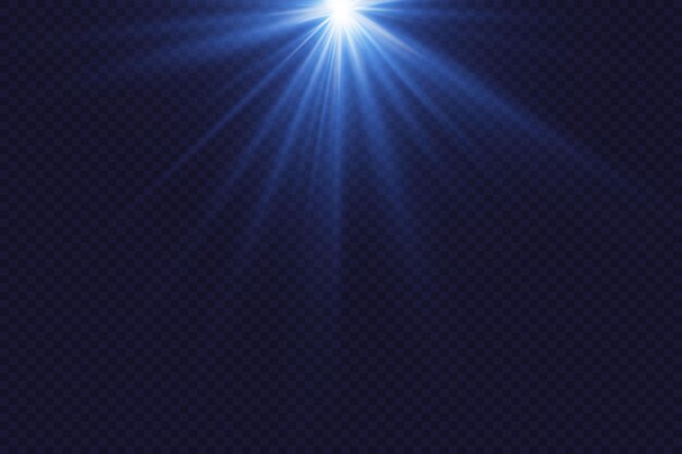 El destello azul de las estrellas y el resplandor de los rayos luminosos