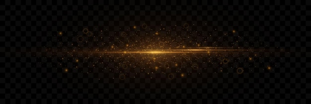 Un destello con chispas de polvo de hadas y estrellas doradas brilla