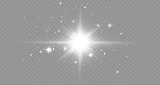 Destello deslumbrante. Lucero. Polvo mágico. vector brillante. Sol brillante.