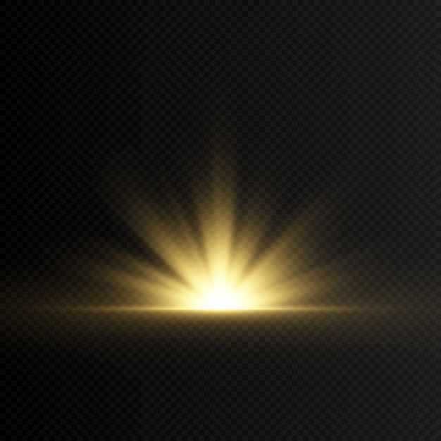 Un destello dorado de luz. Sol, amanecer, sol.