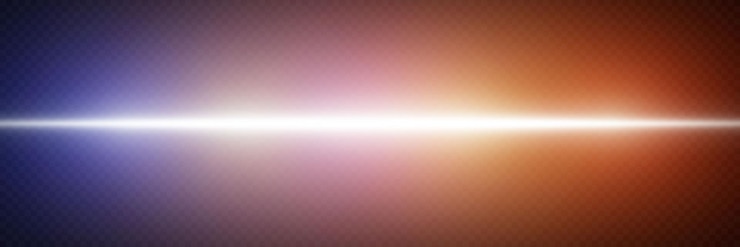 Vector un destello de luz brillante el efecto de una línea policial de alta velocidad un haz de luz láser