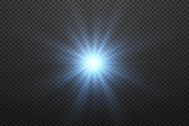 Un destello de luz y resplandor Efecto de luz de la explosión y los rayos de brillo de las estrellas