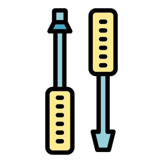 Destornillador icono contorno vector reparación del hogar taladro martillo color plano