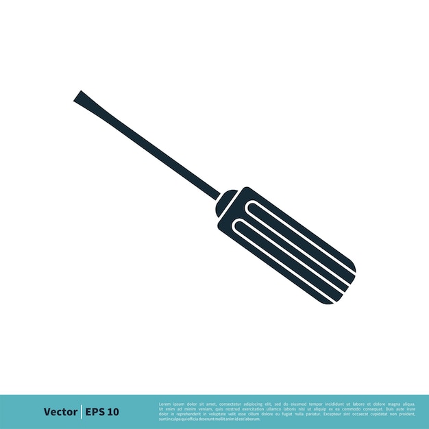Destornillador Icono Vector Logo Plantilla Ilustración Diseño Vector EPS 10