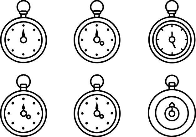 Detalle del boceto del lápiz de la línea de bolsillo del reloj
