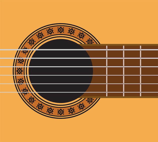 Vector detalle de la guitarra - agujero de la guitarra