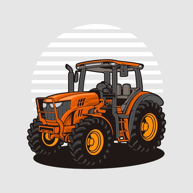 Vector detalle del moderno tractor naranja