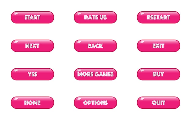 Detalles de los botones de la interfaz de usuario del juego y realistas.