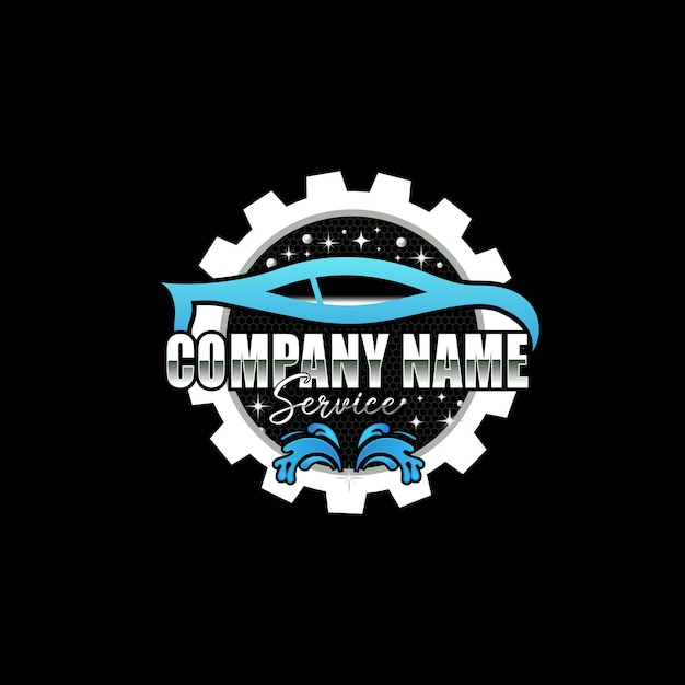 Detalles de lavado de automóviles Diseño del logotipo de automóviles a presión