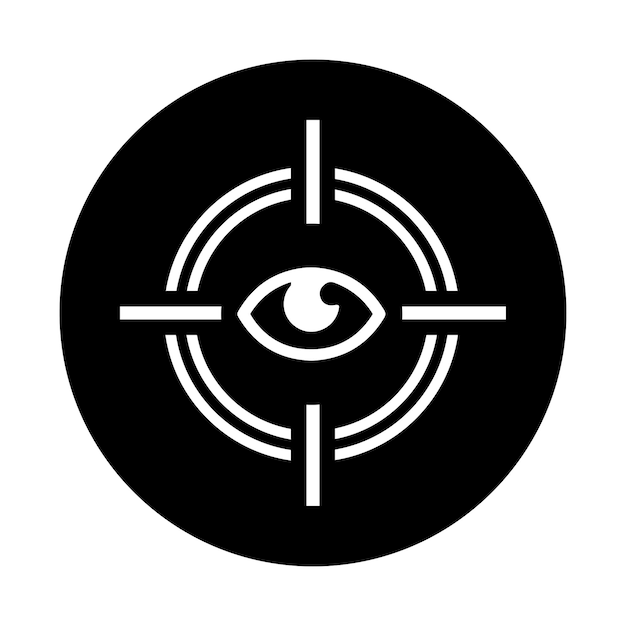 Detección de aspecto icono de visión de mirada gráficos vectoriales negros