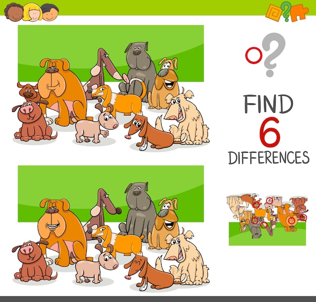 detectar las diferencias con perros o cachorros