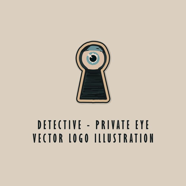 Detective ojo privado ojo de cerradura retro logo antiguo vintage ilustración cartel plantilla diseño vector