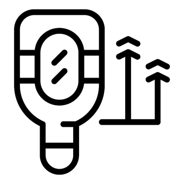 Detector de metales que detecta el estilo de contorno del icono subterráneo