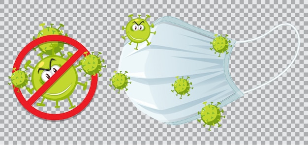 Vector detén el virus usando mascarilla