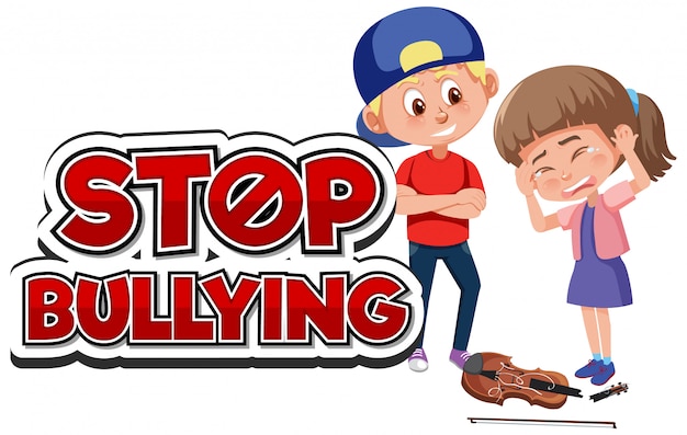 Vector detener el bullying con el chico bullying girl