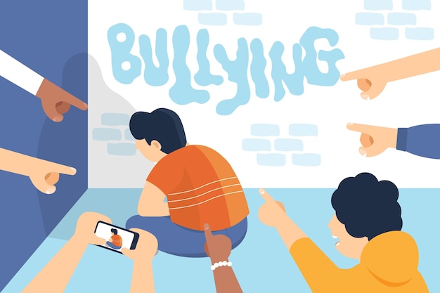 Vector detener el concepto de bullying