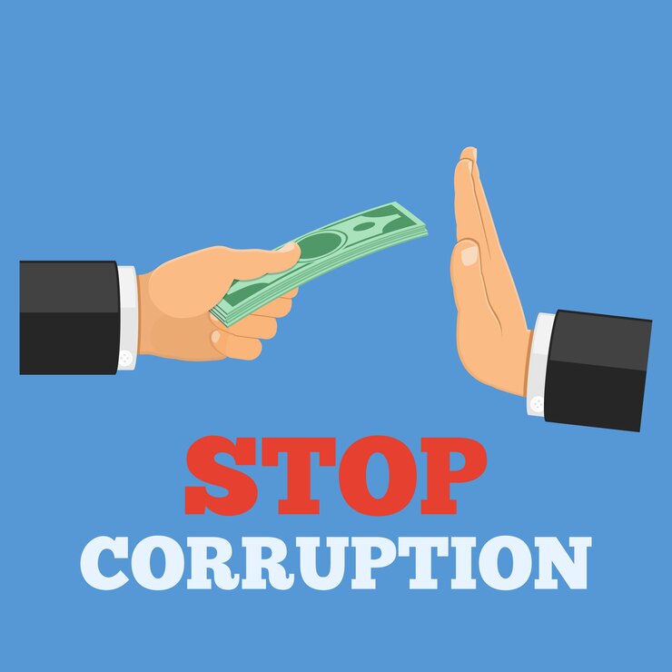 Vector detener el concepto de corrupción