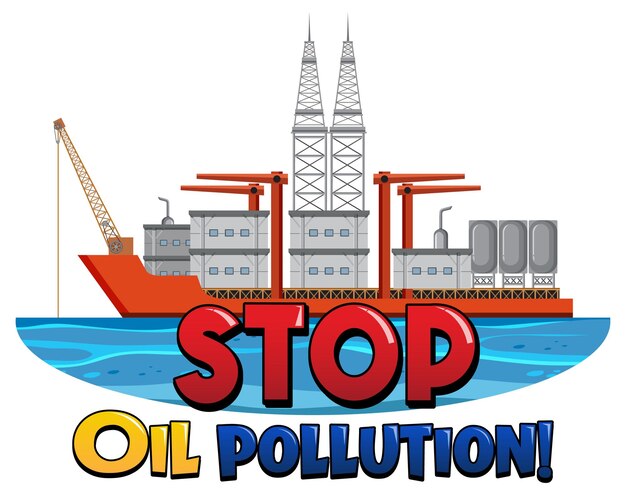 Detener el diseño del logotipo de la fuente de contaminación por petróleo
