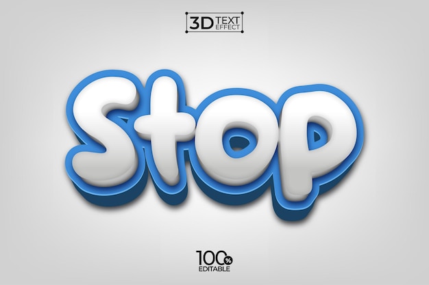 Detener el efecto de texto 3D editable