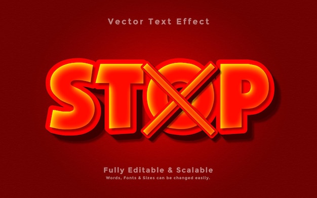 Detener efecto de texto vectorial 3D totalmente editable