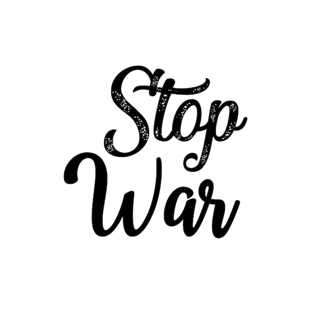 Detener la guerra Detener los ataques rusos tipografía citas letras