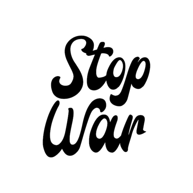 Detener la guerra detener los ataques rusos tipografía citas letras