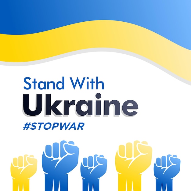 Vector detener la guerra en el diseño de pancartas o carteles de ucrania