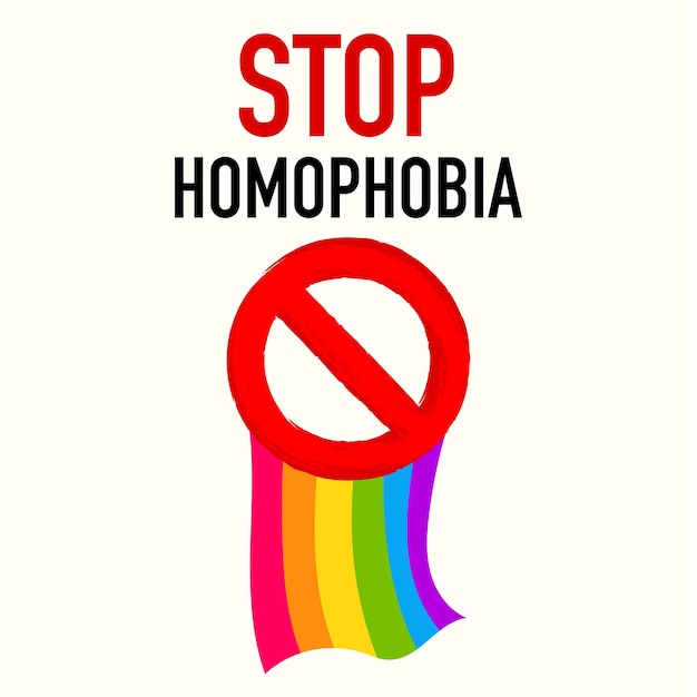 Detener la homofobia ilustración vectorial para el día internacional contra la homofobia