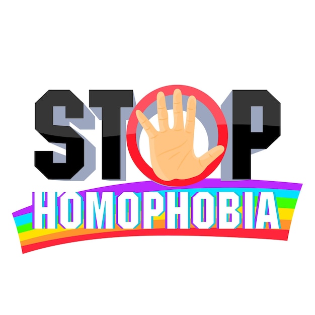 Detener la homofobia lgbt concepto para cartel