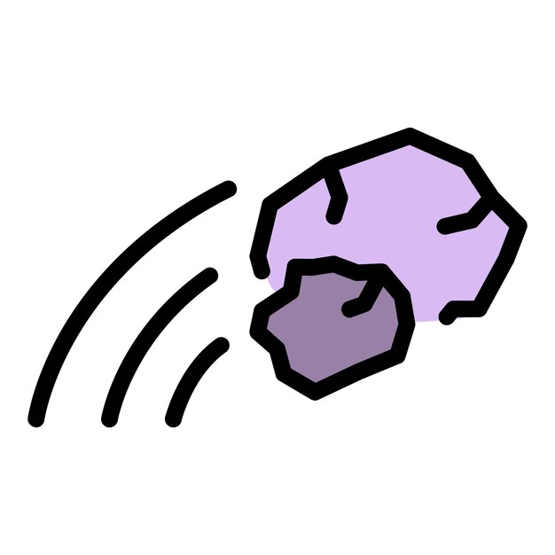 Detener el icono de violencia de piedra Contorno detener la violencia de piedra vector icono color plano aislado