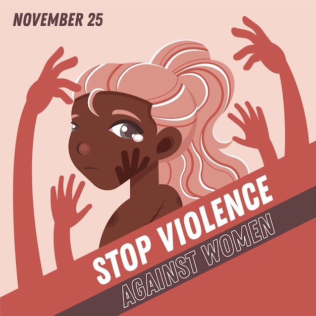 Vector detener el mes de concientización sobre la violencia contra las mujeres