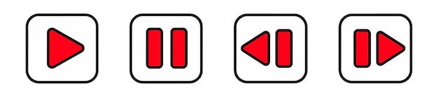 Detener y reproducir íconos de video Establezca símbolos de control multimedia para el diseño de la interfaz de usuario