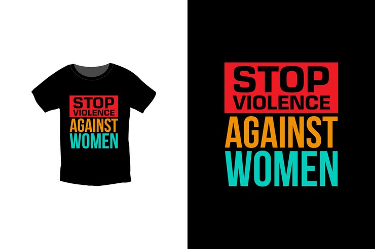 Detener la violencia contra las mujeres. Plantilla de diseño de camiseta del 8 de marzo del día de la mujer