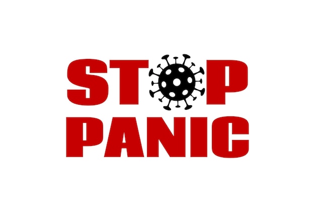 Detenga el cartel de pancarta vectorial de pánico para la prevención de la epidemia de coronavirus