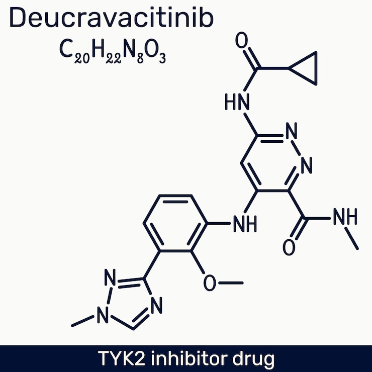 Vector deucravacitinib molécula medicamento inhibidor tyk2 para la psoriasis y las enfermedades autoinmunes fórmula esquelética